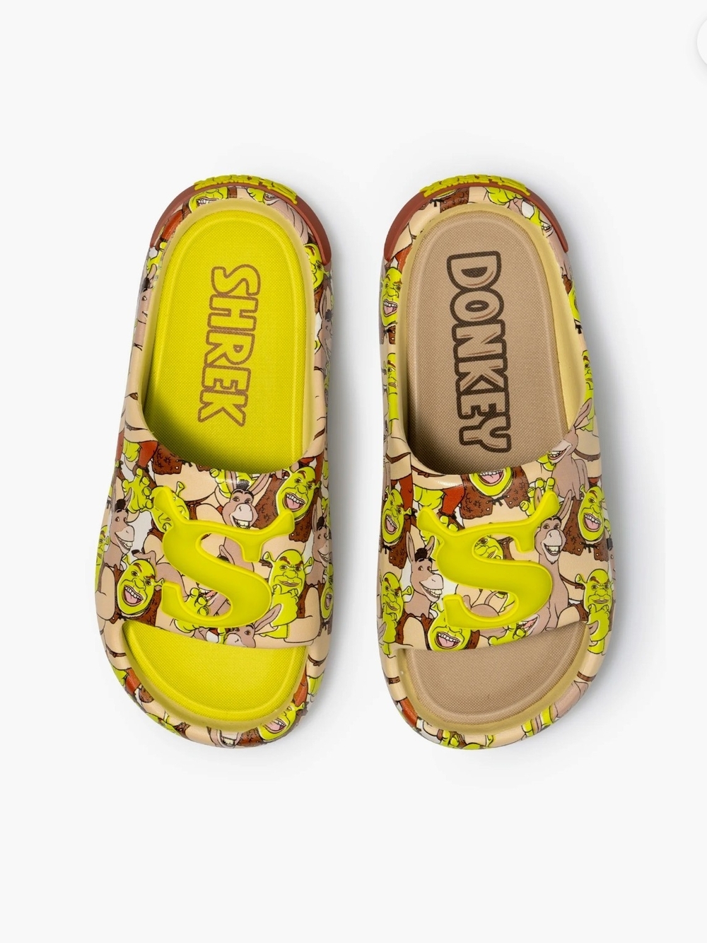 Kids Shrek & Donkey Graphic Slide Sandals - Toddler Size 13